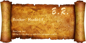 Bodor Rudolf névjegykártya